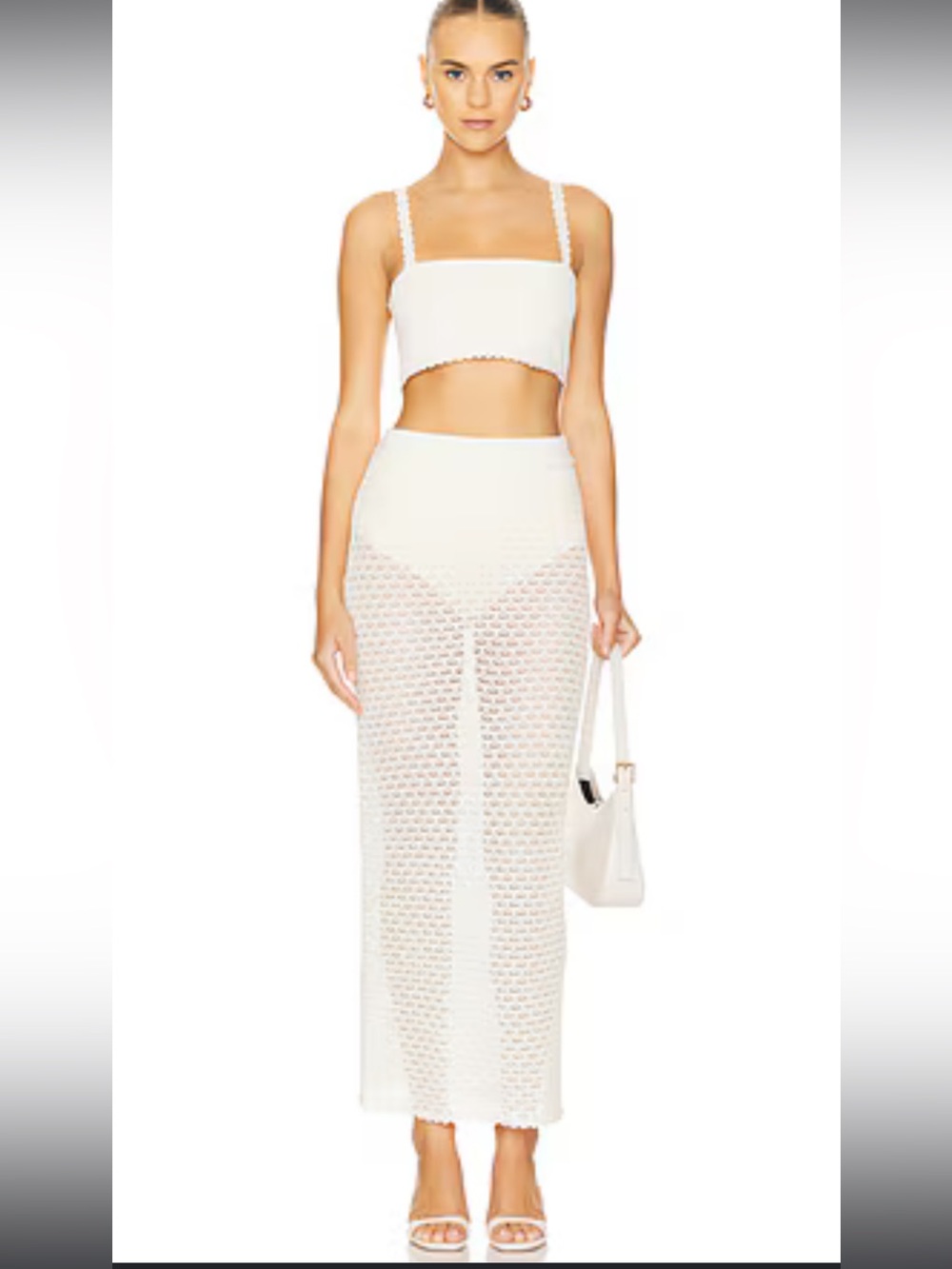POSSE Romy Crochet Set in Cream